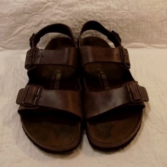 BIRKENSTOCK Men's Milano Sandal, EU43, M10 Brown - Picture 3 of 13